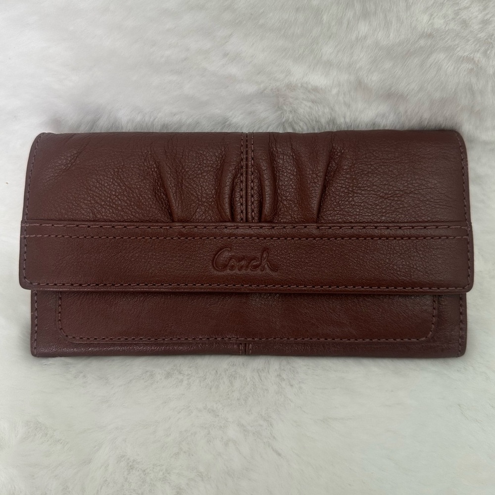 Coach Soho Brown Leather Tri Fold Vintage Wallet